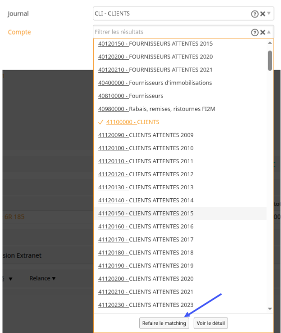 Détail du résultat du matching